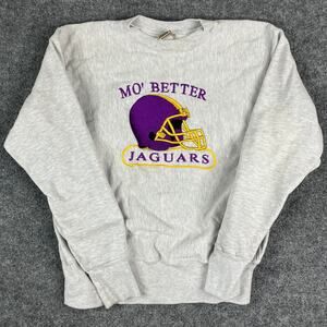 Rugged Sweats Men's Sweatshirt Size M Gray Embroidered Jaguars Pullover Vintage
